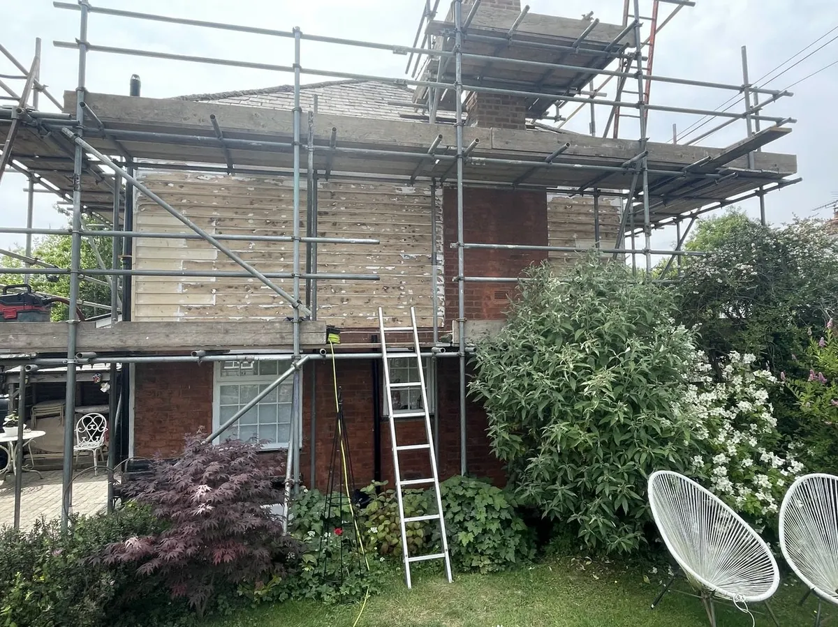 Freshly painted weatherboards