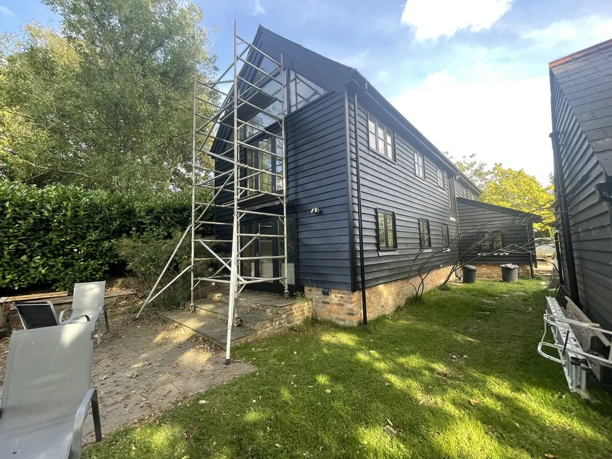 White painted weatherboards