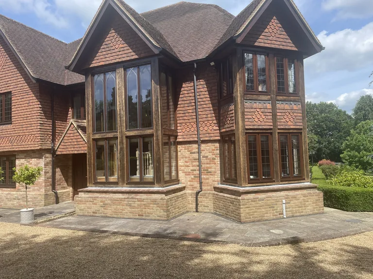 Completed oak window frame restoration with Osmo varnish, Hawkhurst, Kent